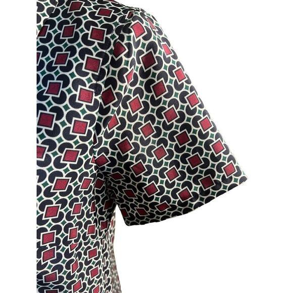 J Crew Dress Blue Collared Geometric Short Sleeve Short Casual Size 0 NEW - Picture 6 of 11